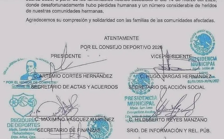 Cancelan Copa Benito Juárez 2026 en Guelatao