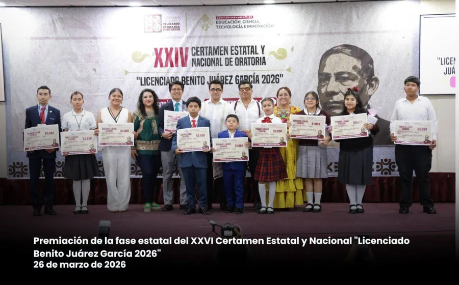 Concluye Poder Legislativo fase estatal del Certamen de Oratoria “Licenciado Benito Juárez García 2026”