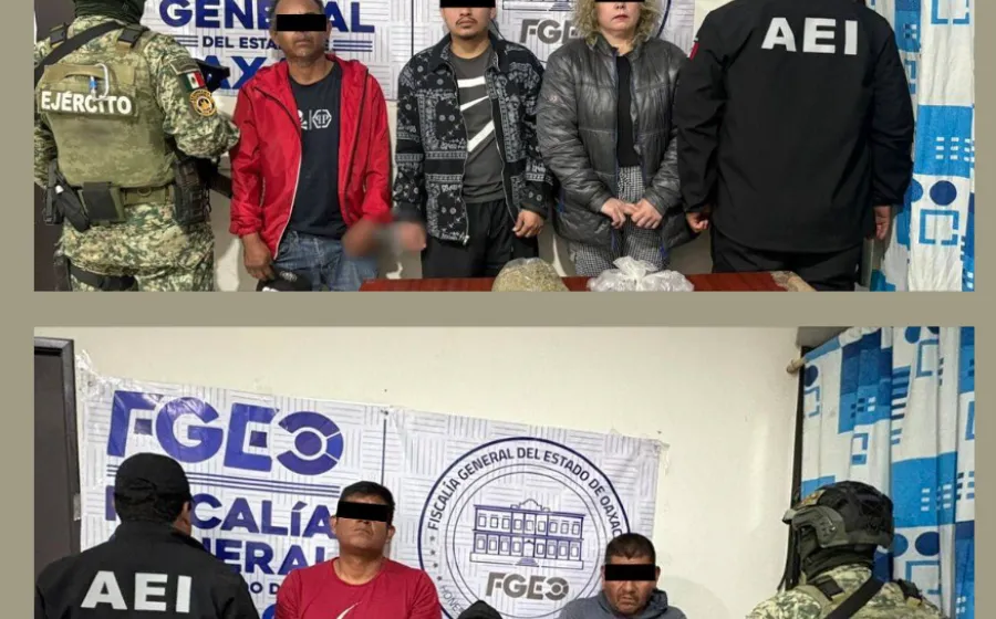 Fiscalía ejecuta cateos en puntos de venta de drogas en Matatlán y Mitla; hay seis personas detenidas