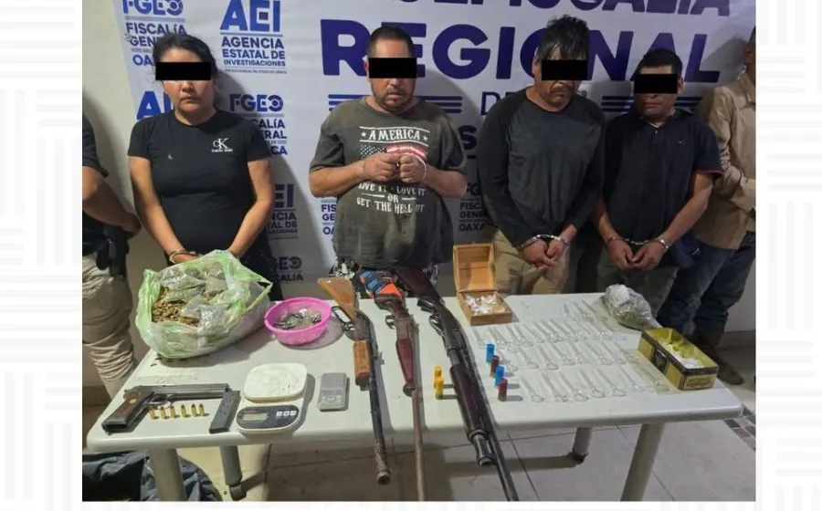 Golpe estratégico al narcomenudeo en el corredor Ocotlán-Ejutla-Miahuatlán; Fiscalía de Oaxaca y Gabinete de seguridad desarticulan célula delictiva