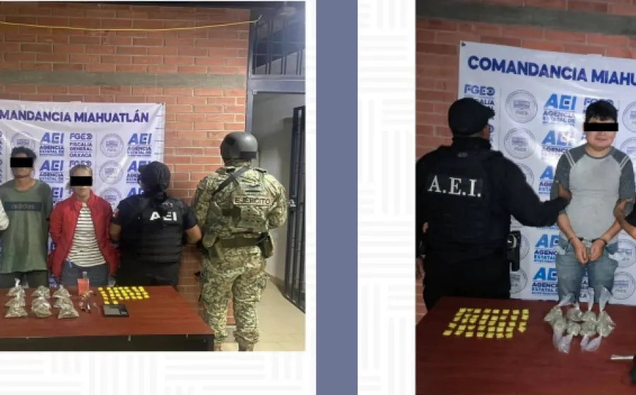 Ejecuta FGEO tres cateos en Miahuatlán de Porfirio Díaz; aseguran drogas, armas de fuego y detienen a tres personas