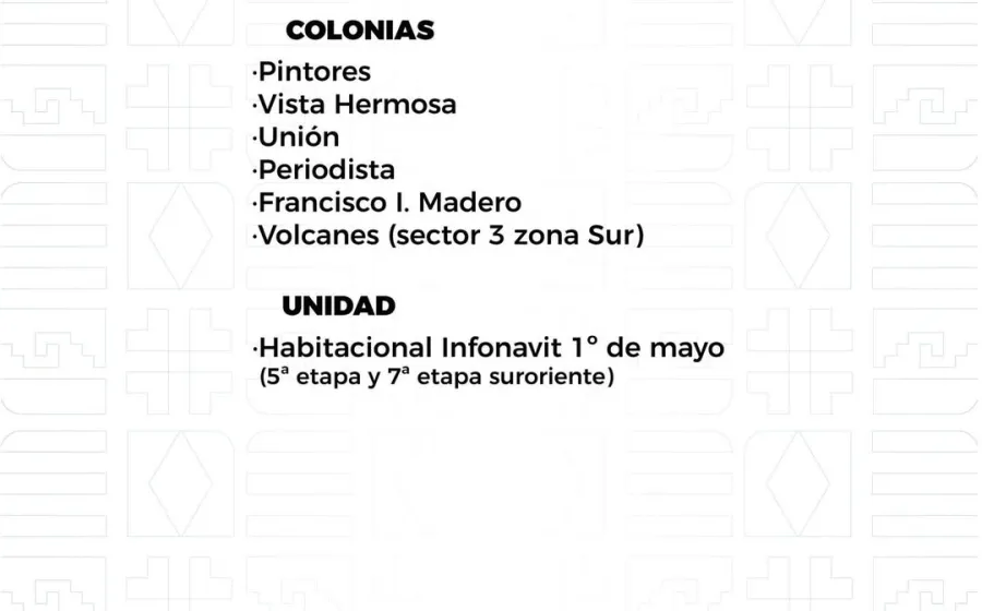 Agenda del suministro de agua potable para este jueves 
