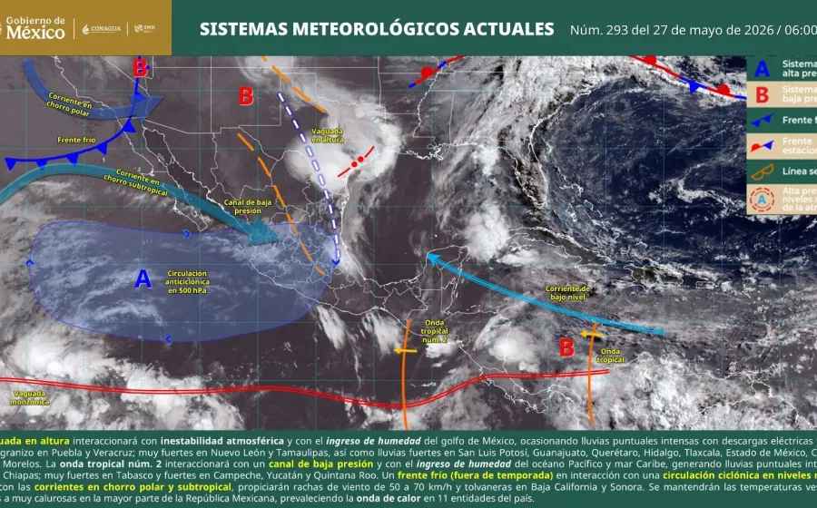 Persistirá temporal lluvioso con ambiente caluroso y bochornoso para este miércoles en Oaxaca