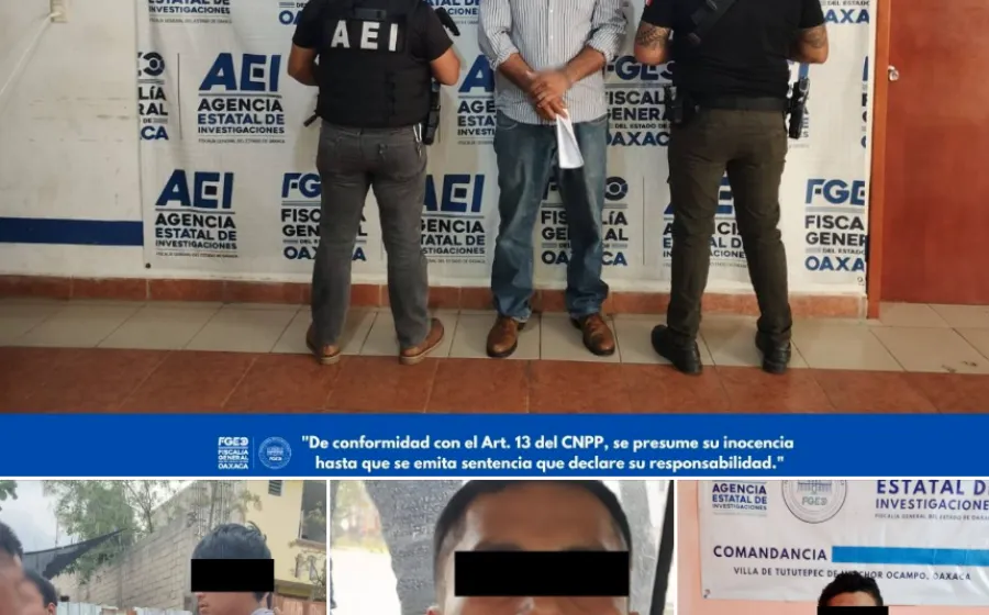 FGEO ejecuta cuatro órdenes de aprehensión en Oaxaca; uno de los implicados fue detenido en el Edo Mx