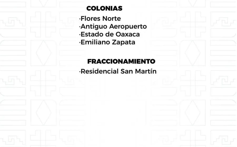 Agenda del suministro de agua potable para este miércoles 