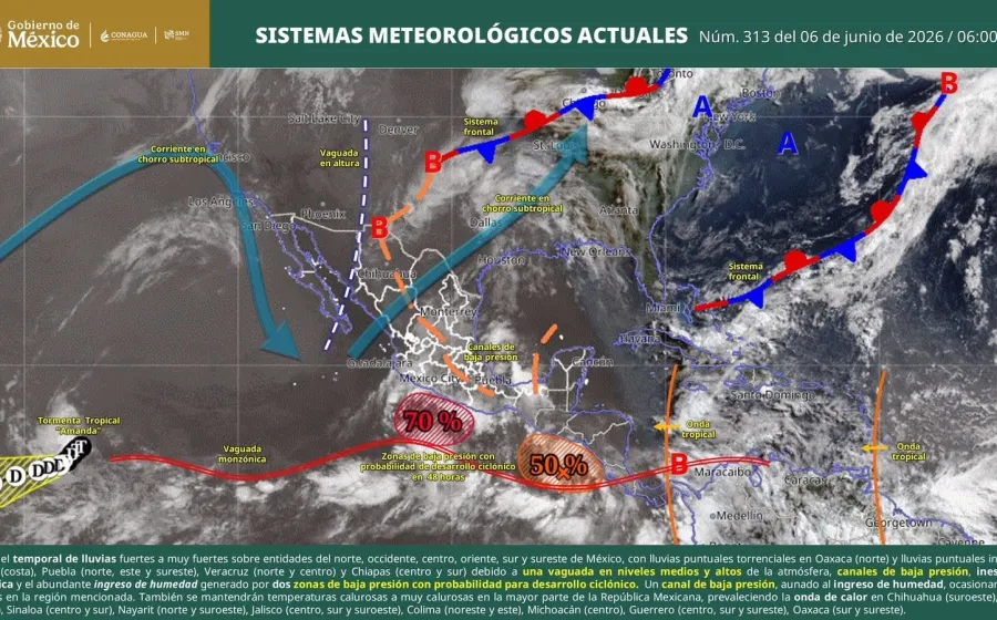Se espera ambiente inestable con lluvias de intensidad variable en Oaxaca 