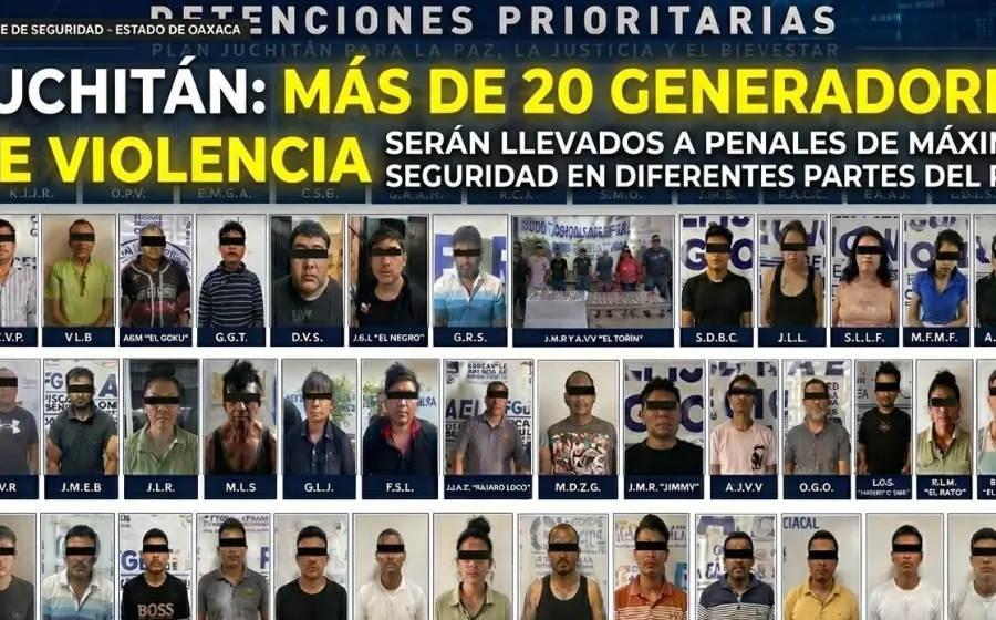 Juchitán se prepara para que más de 20 generadores de violencia sean llevados a penales de máxima seguridad