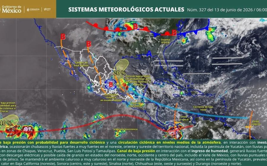 Interacción de sistemas meteorológicos favorecerá temporal de lluvias en gran parte de Oaxaca 