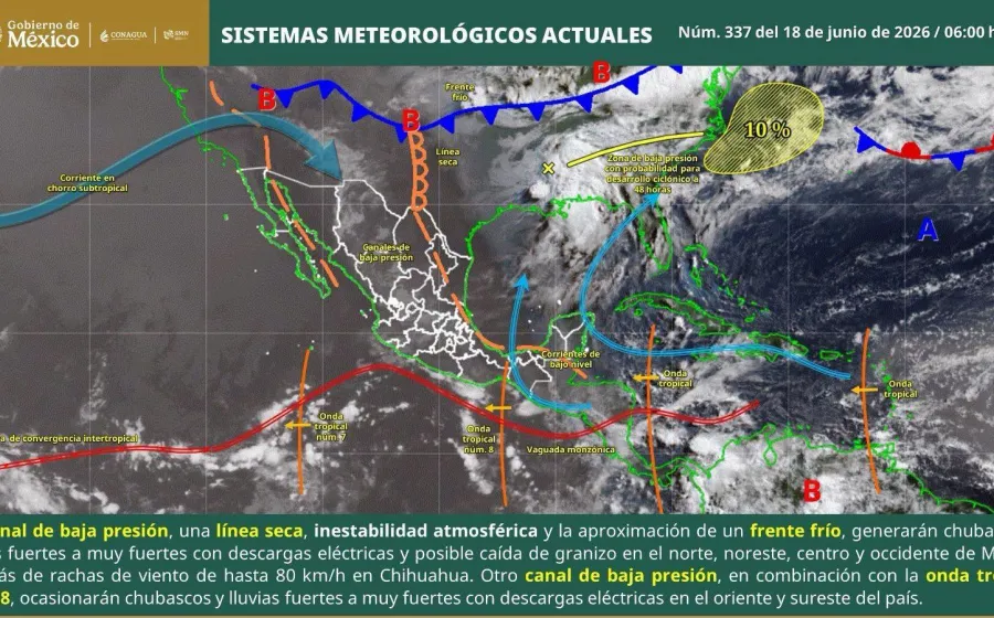 Onda tropical número 8 favorecerá lluvias y tormentas aisladas en Oaxaca