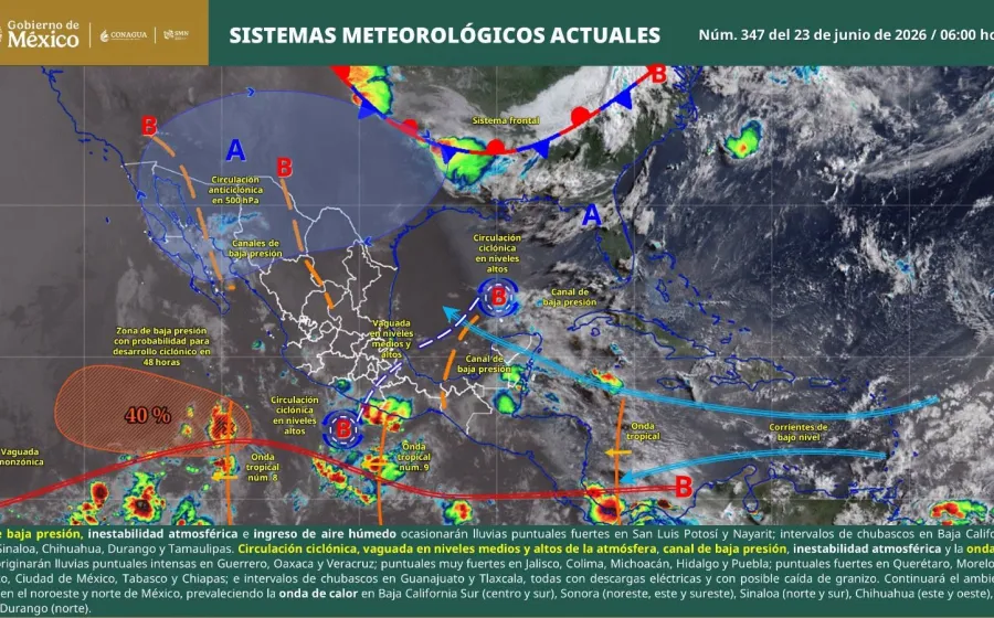 Prevén lluvias fuertes a intensas en Oaxaca por interacción de la onda tropical número 10