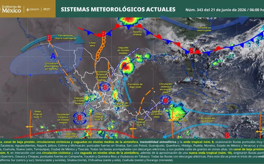 Onda tropical número 9 mantendrá lluvias y tormentas en gran parte de Oaxaca 