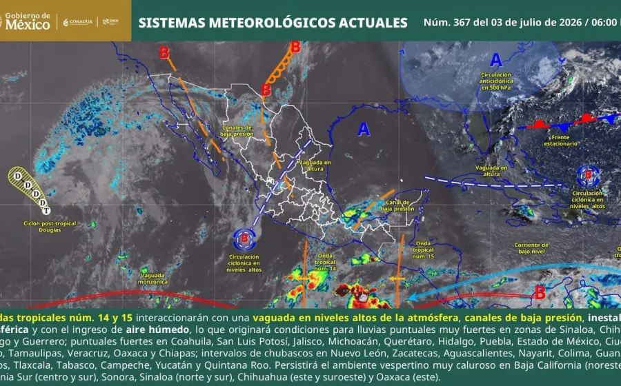 Onda tropical 14 mantendrá lluvias y tormentas en gran parte de Oaxaca