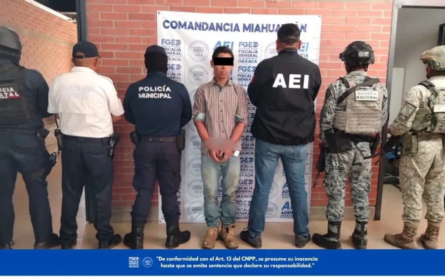 Detiene Fiscalía de Oaxaca a probable responsable de homicidio calificado cometido en calles de Miahuatlán de Porfirio Díaz