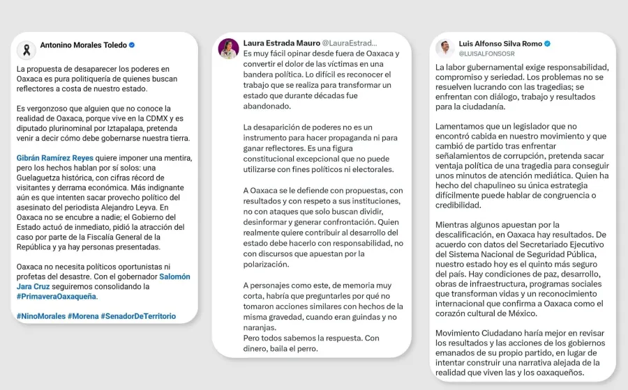 Senadores de la 4T responden a ataque contra la soberanía de Oaxaca