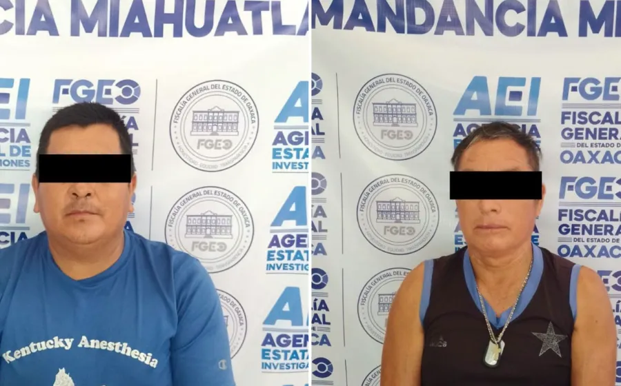 Detiene Fiscalía de Oaxaca a dos probables responsables de homicidio y lesiones calificados cometidos en la San Sebastián Coatlán