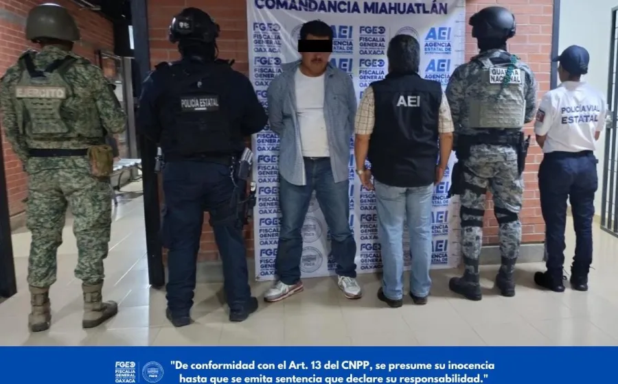 Por intento de homicidio con disparos de arma de fuego, FGEO ejecuta orden de aprehensión en la Sierra Sur