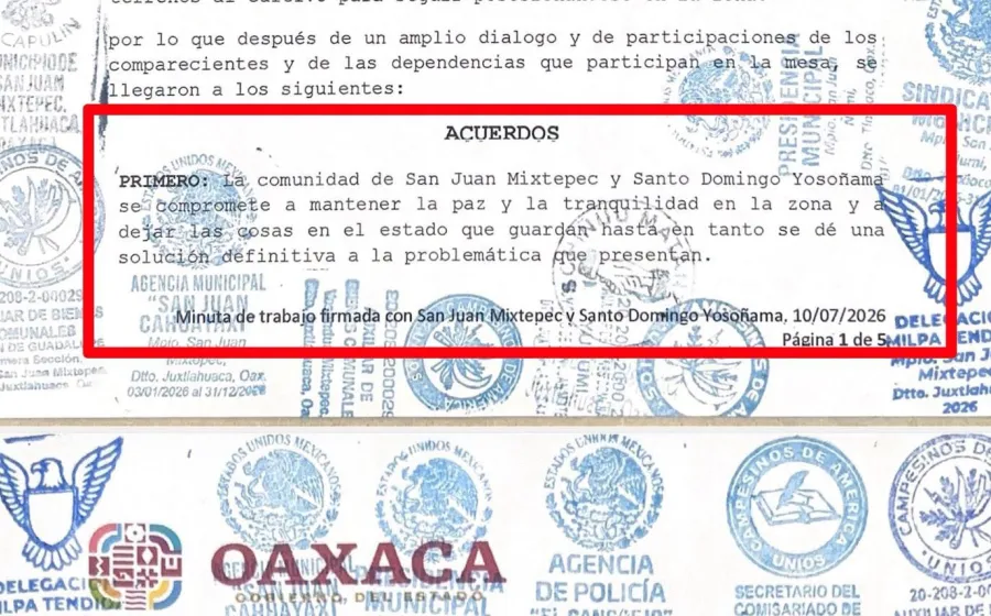 Yosoñama y Mixtepec vuelven a tensar conflicto a pesar de haber firmado acuerdo de paz ante la SEGO