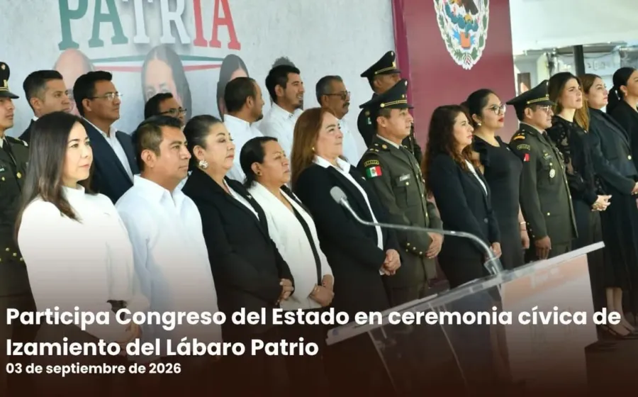 Participa Congreso del Estado en ceremonia cívica de Izamiento del Lábaro Patrio
