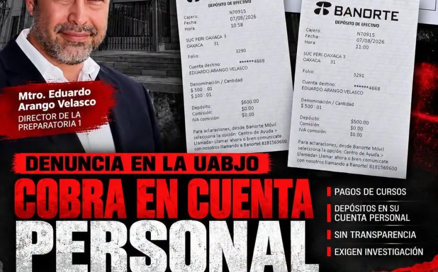 Señalan al director de Preparatoria 1 de la UABJO por presuntos cobros irregulares