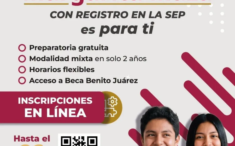 Continúa abierta inscripción al Bachillerato Margarita Maza en Xoxocotlán