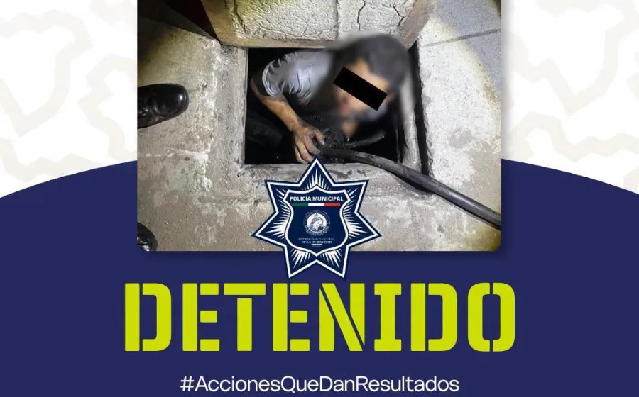Policía Municipal detiene a persona por presunto robo de cableado en Héroes de Chapultepec