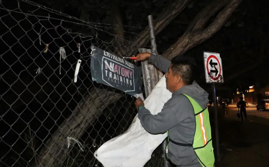 Acciones nocturnas de limpieza para el cuidado de Oaxaca de Juárez 
