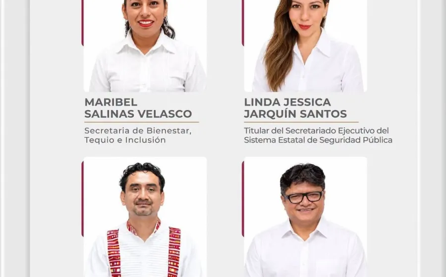Designa Gobernador de Oaxaca a titulares de Bienestar, SESESP, Turismo  y CECyTEO