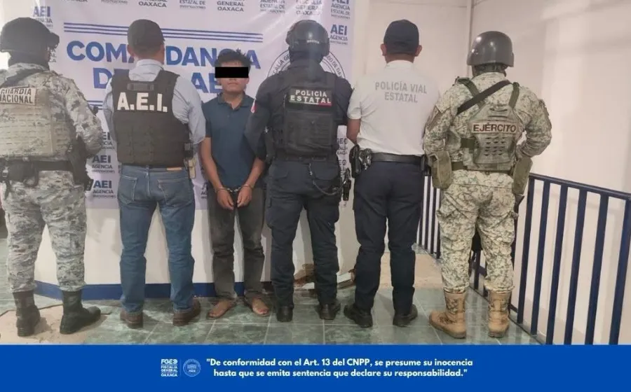 FGEO aprehende a hombre investigado por disparar contra un hombre en San Vicente Coatlán