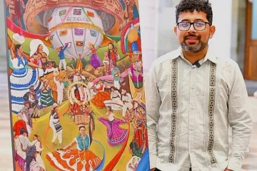 Miguel Quetu felicita a Oscar por ganar concurso de imagen oficial de la Guelaguetza 2025