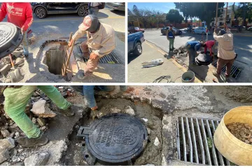 Coloca Soapa tapa nueva en red pluvial sobre calzada de la República
