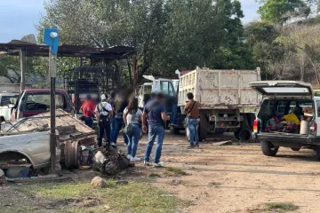 Catean taller de soldadura en la Costa; aseguran un camión tipo volteo 