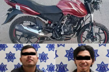 Policía Municipal detiene a dos personas por presunto robo de una motocicleta