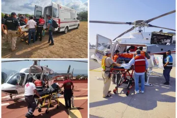 Trasladan a lesionado de accidente en la Mitla - Tehuantepec de Juchitán a la CDMX 