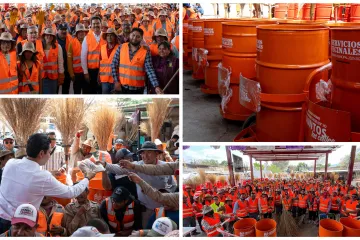 Entrega Ray Chagoya herramientas de trabajo a personal de limpia y barrido