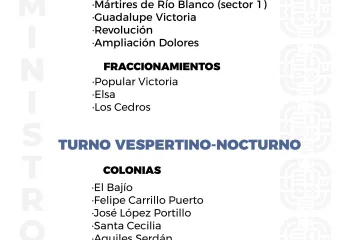 Agenda del suministro de agua potable de este sábado 