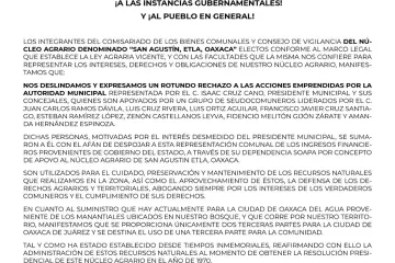 Autoridad municipal ordena cierre de válvulas en San Agustín Etla, por intereses económicos
