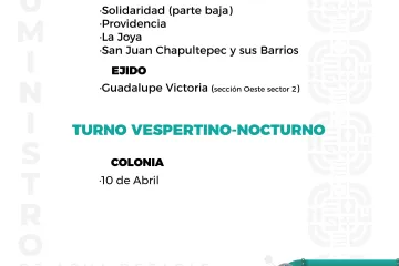 Agenda del suministro de agua potable de este jueves 