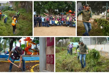 Avanza la transformación de San Martín Mexicapan con tequio en la colonia Azucenas
