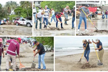 Inicia limpieza de playas afectadas por el huracán Erick: Sectur Oaxaca