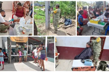 Ejército  y GN, brindan consultas médicas a personas afectadas en Oaxaca