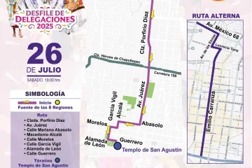 Informa Policía Vial rutas alternas por segundo Desfile de Delegaciones 2025
