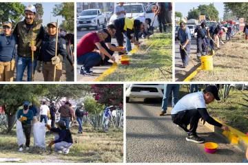 Tequio Vecinal embellece acceso a la ciudad de Oaxaca