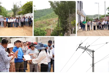 Nancy Benítez entrega obras de electrificación en tres colonias de Xoxocotlán