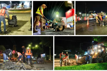 Bacheo nocturno en puntos estratégicos: compromiso vial para familias xoxeñas