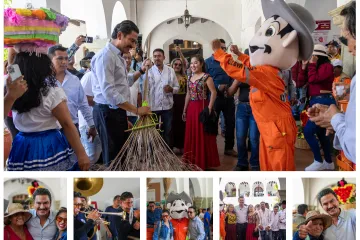 Reconocen a barrenderas y barrenderos en su día con alegre calenda