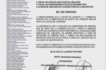 Tensión en la Sección 22 entre jubilados y líderes 