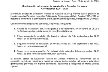 Continúa proceso de inscripción a las escuelas normales para el ciclo escolar 2025-2026