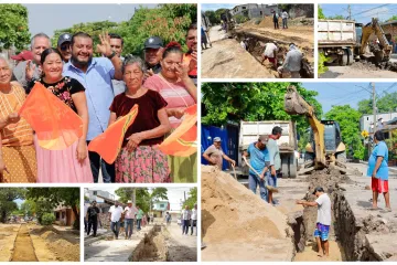 Gobierno juchiteco trabaja junto a vecinos para resolver drenaje colapsado 
