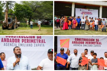 Miguel Quetu inicia construcción de andador en el parque central 