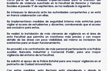Tras hechos violentos en CU, rectoría de la UABJO informa medidas 